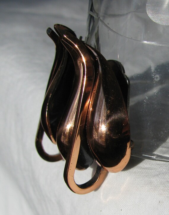 Pristine Mid Century "Renoir" Copper Stylized Lea… - image 5