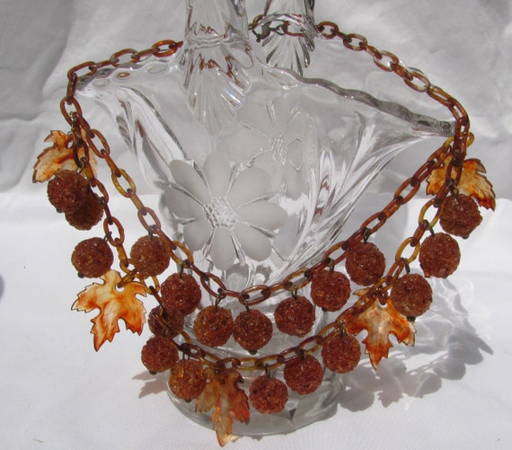 Remarkable Vintage Celluloid Two Tier Necklace, D… - image 6