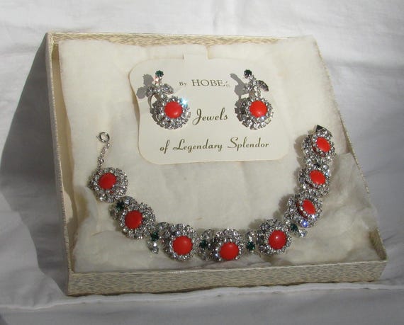 Hard to Find Hobé 1965 Dated Signed Demi Parure S… - image 2