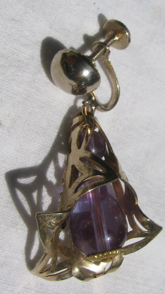 Stellar Unique Purple Plastic Beaded Dangle Drop … - image 7