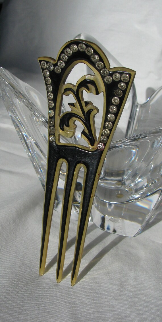 Fantastic Antique Art Deco Two Tone Celluloid Deco