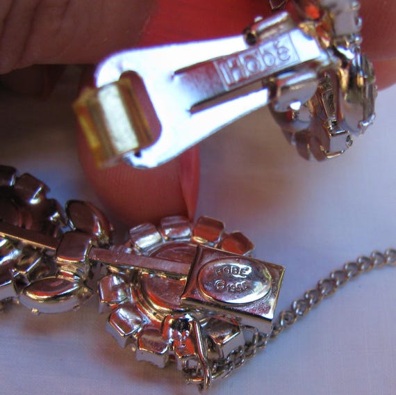 Hard to Find Hobé 1965 Dated Signed Demi Parure S… - image 9