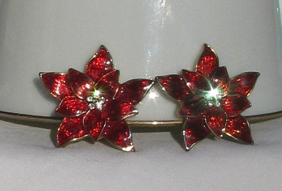 Beautiful 1970's EISENBERG ICE Red Guilloché Enameled