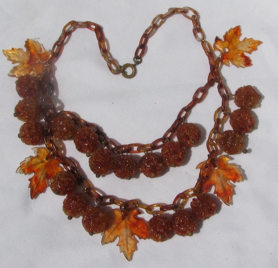 Remarkable Vintage Celluloid Two Tier Necklace, D… - image 4