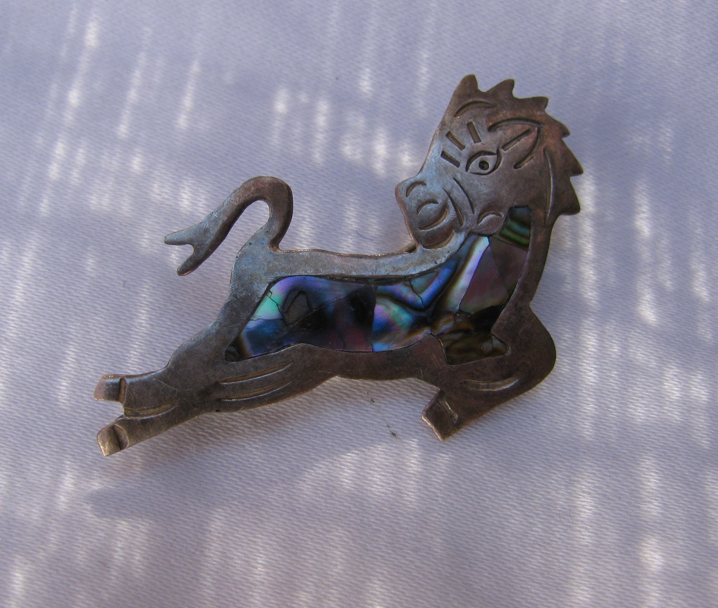 Early Taxco Artisan APB Signed Abalone Inlay 980 Silver - Etsy