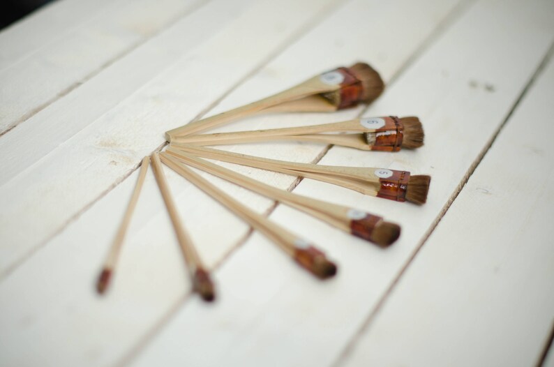 Professional Japanese set (7 pieces) brush for making silk flowers and batik. image 4