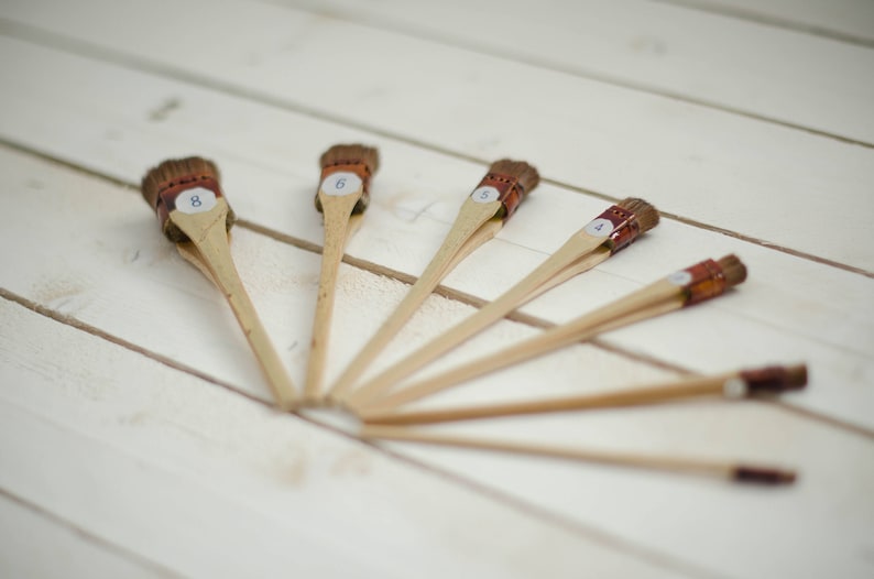Professional Japanese set (7 pieces) brush for making silk flowers and batik. image 2