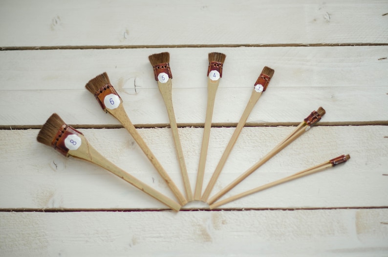 Professional Japanese set (7 pieces) brush for making silk flowers and batik. image 1