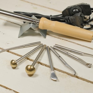 9 items. Flower making set of 7 tools + soldering iron + stand iron + video tutorials