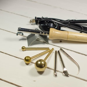 8 items. Flower making set of 6 tools + soldering iron (high quality) + stand iron + video tutorials