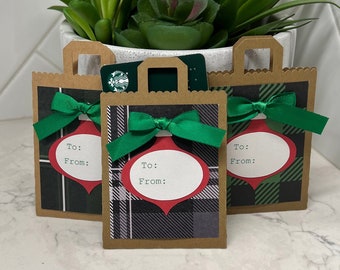 Christmas Gift Card Holders: Holiday Green plaid and checkered (set of 3)