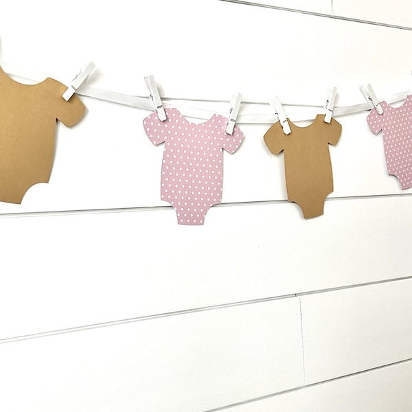 Choose your Colors - Baby Shower Decorations - Onesie Banner - Baby Shower Garland - Clothesline - Baby Shower Decor - Baby Shower Banner