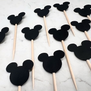 Mickey Mouse Toppers -  Mickey Mouse Food Picks - Cupcake Toppers - Mickey Food Picks - Mickey Toppers - Disney Party
