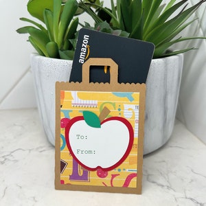 Teacher Gift Card Holder - Back to School Gift Card Holder - First Day of School Teacher Gift Card Holders - Thank you Giftcard