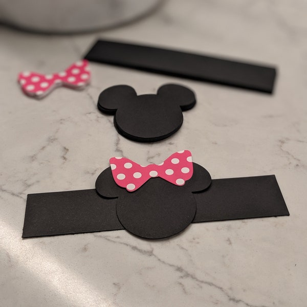 DIY Minnie Mouse Napkin Rings For Kids Minnie Mouse Birthday Decoration for Girls Birthday Party Decor - Set of 12 - Choose Bow Color