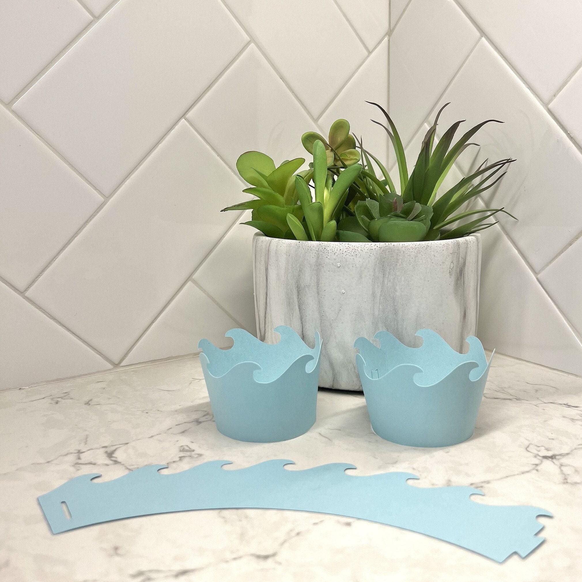 Wave Cupcake Wrappers: Ocean, Mermaid, Nautical Party Decor - Etsy