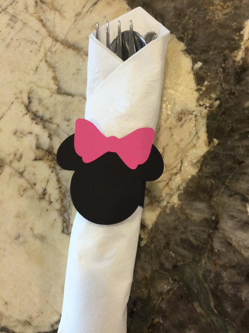 Mouse Using Napkin DIY Minnie Mouse Napkin Rings: Birthday Party Tableware Decor - Etsy