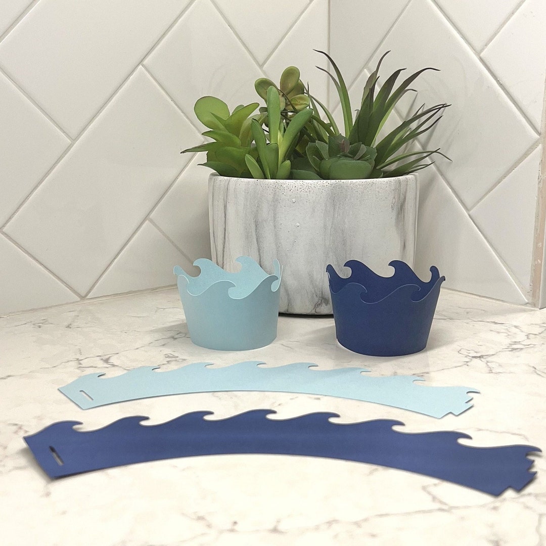 Wave Cupcake Wrappers: Ocean, Mermaid, Nautical Party Decor (set of 12 ...