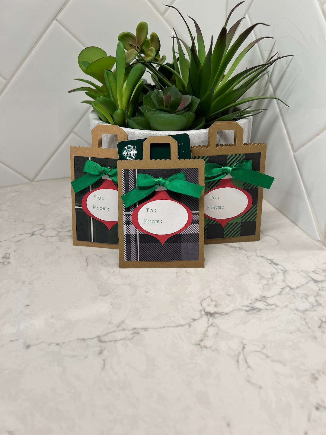 Set of 3 Christmas Gift Card Holders Christmas Gift Card Bag Xmas Gift