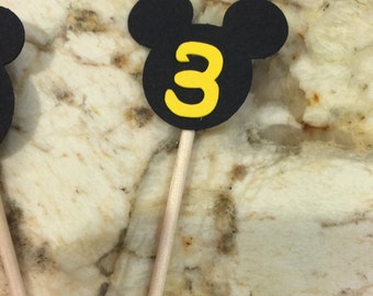 Personalized Mickey Mouse Cupcake Toppers: Birthday Party Decor