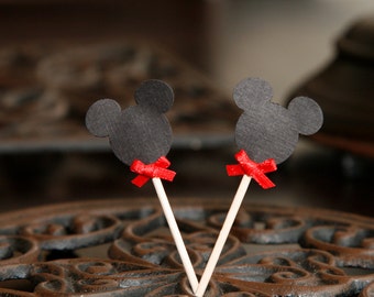 Mickey Mouse Toppers - Mickey Mouse Food Picks - Cupcake Toppers - Mickey Food Picks - Mickey Toppers - Disney Party