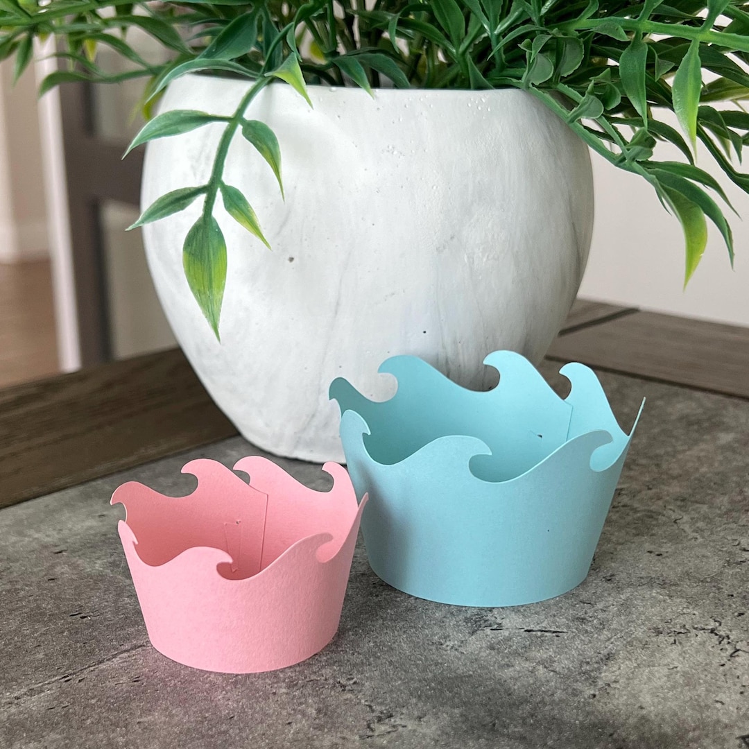 Wave Cupcake Wrappers: 12-piece Mermaid, Nautical Party Decor - Etsy