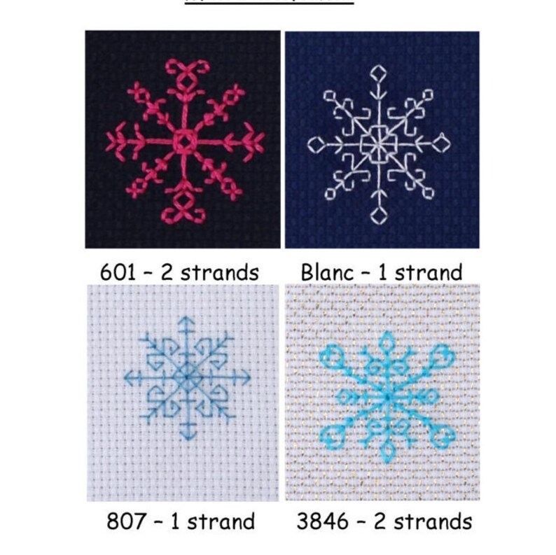 Snowflake mini cross stitch designs set of 4 Instant Download | Etsy