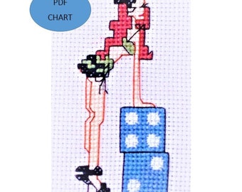 Rockabilly pin up burlesque girl cross stitch small Instant digital Download PDF Pattern/chart