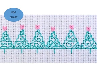 Trees mini cross stitch Instant digital Download PDF Pattern/chart