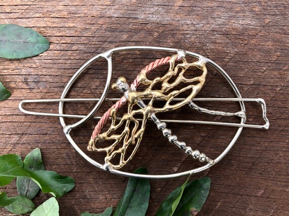 Dragonfly Barrette Bun Cage Hair Clip Hair Pin Bridal Etsy