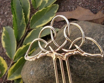 Triangular Celtic Knot Hair Stick, Hair Stick, Celtic, Bronze, Silver, Bridal, Bronze Jewelers, Hair Pin, Hair Screw, Celtic Knot