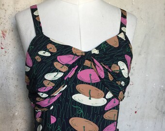 Amazing Rayon 1940s Abstract Print Dress and Matching Jacket Set * Rare Vintage Print * 1940s Glam 36 BUST