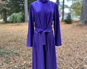 1970s Purple Designer Shifting Nylon Lurex Wide Leg Jumpsuit