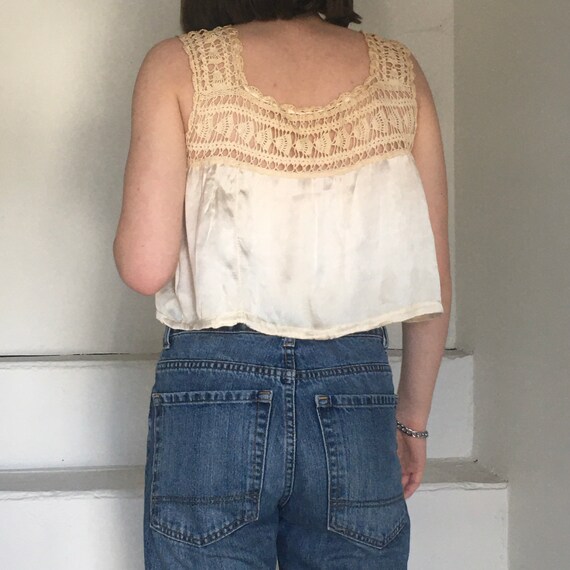 Gorgeous Edwardian Silk Corset Cover Camisole Han… - image 2