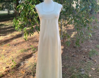 Timeless 1970s Empire Waist Sleeveless Maxi Dress by Young Edwardian 34 Bust Vintage