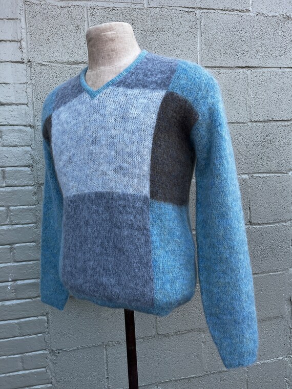 Cool Tones 1960s Mens Jantzen Colorblock Sweater … - image 3