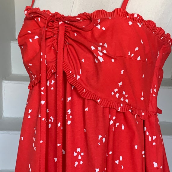 Stellar Rare 1970s Cotton Block Printed Maxi Dress