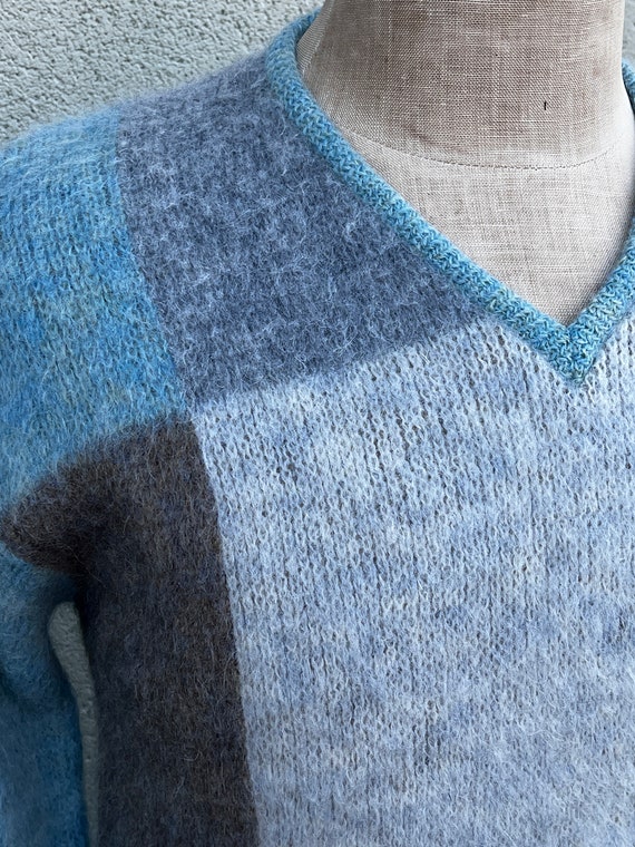 Cool Tones 1960s Mens Jantzen Colorblock Sweater … - image 4