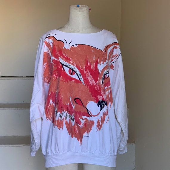 1980s Fox Pullover by Arpeja Young Edwardian Small