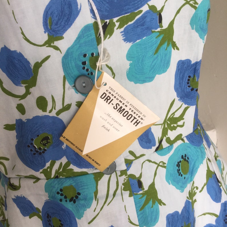 1960s Floral Romper NOS Unworn Tags On Cotton Floral Vintage 42 Bust