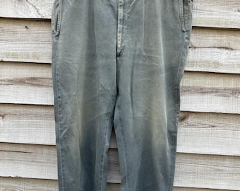 1950-tals arbetsbyxor HBT handlagda 40” midja Vintage arbetskläder