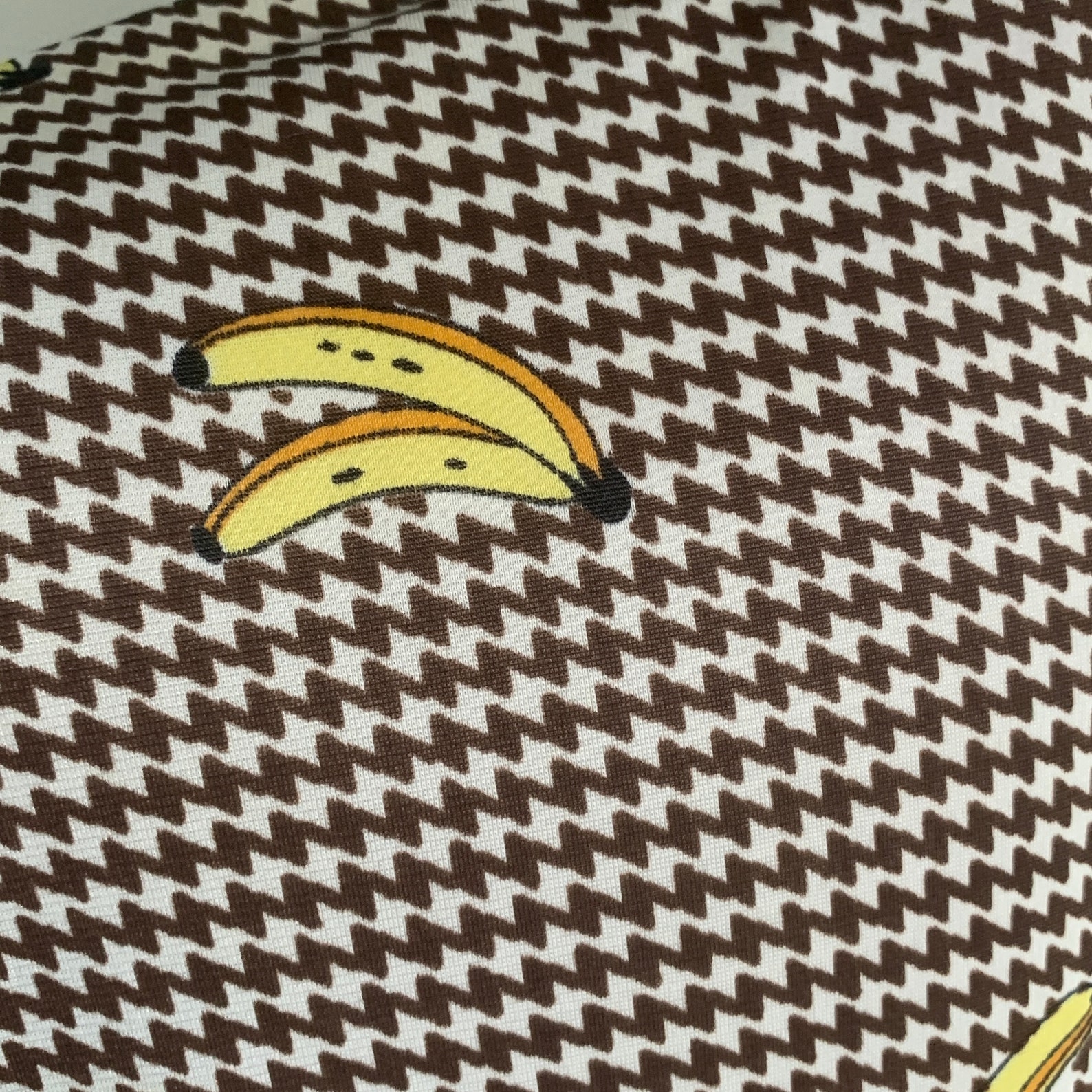 Bananas 1970s Zig Zag And Banana Top Nylon Disco Vintage Large Etsy