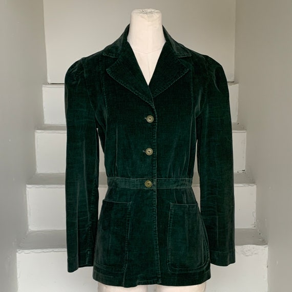 Reserved: 1940s Ladies Forest Green Corduroy Blaze