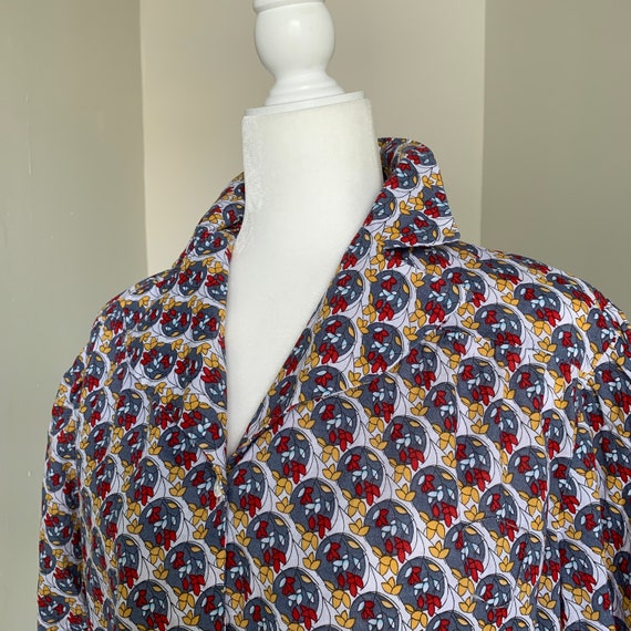 1940s Ladies Cotton Print Blouse Vintage 46 Bust V