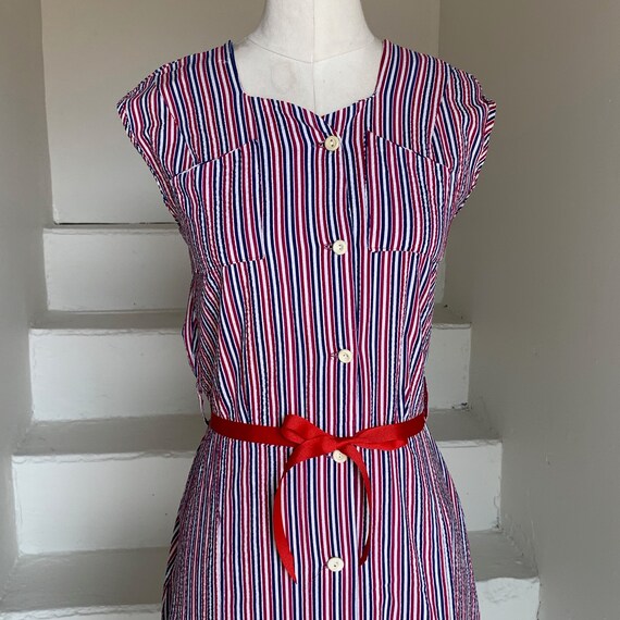 Summertime Seersucker Puckered Cotton Culotte Dres