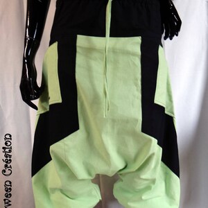 Sarouel court homme vert pomme et noir, taille personnalisable. image 1