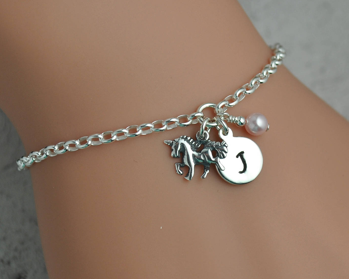 Silver unicorn bracelet Clearance
