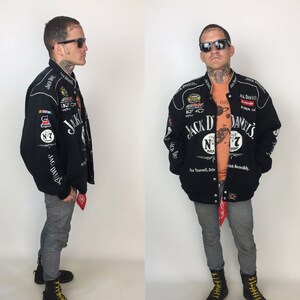 NASCAR Bomber Jacket Jack Daniels NASCAR Crew Xlarge Nascar Racing Patch Jacket XL Black Nascar Crew Coat Mens Patch Coat Plus Size Etsy Australia