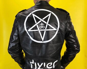 goth leather jacket etsy