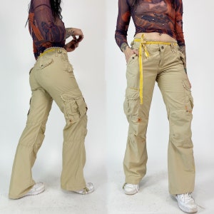 Y2K Deadstock Low Rise Cargo Pants Small Girly Lace Detail Baggy Casual Cargos 2000s Pants W/ Belt & Drawstring Ankles RARE - Etsy UK Y2K Deadstock Low Rise Cargo Pants Small Girly Lace Detail Baggy Casual Cargos 2000s Pants W/ Belt & Drawstring Ankles RARE - Etsy UK